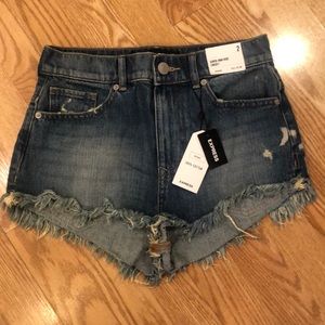 NWT Express high waisted jean shorts